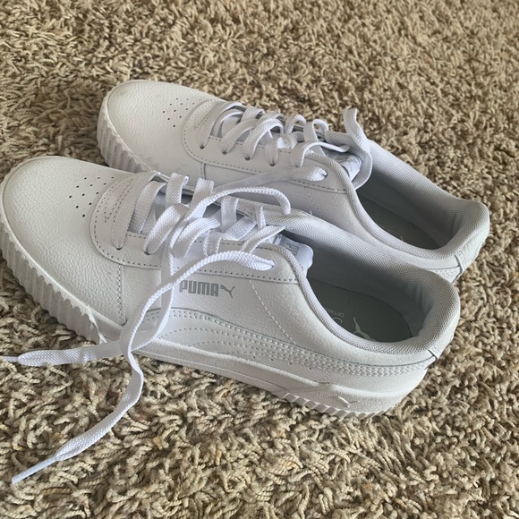 puma carina white sneakers